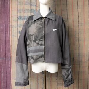 Custom upcycled cropped nike jacket